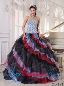 Multi-color Ball Gown Strapless Appliques With Beading Perfect Quinceanera Dresses