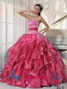 Strapless Ball Gown With Organza Appliques Perfect Quinceanera Dresses