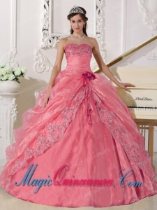 Ball Gown Strapless With Organza Embroidery with Beading Perfect Quinceanera Dresses