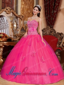 Ball Gown Sweetheart Floor-length Tulle Appliques New style Quinceanera Dress