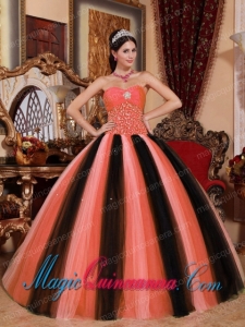Multi-colored Ball Gown Sweetheart Floor-length Tulle Beading New style Quinceanera Dress