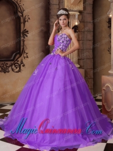 Purple A-line Sweetheart Floor-length Organza Beading New style Quinceanera Dress