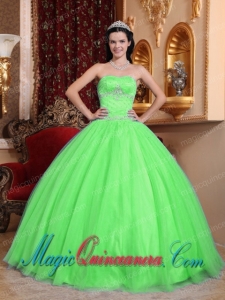 Green Ball Gown Sweetheart With Tulle and Taffeta Beading Perfect Quinceanera Dresses