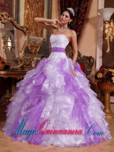 Multi-colored Ball Gown Sweetheart Organza Pretty Quinceanera Dress with Beading and Ruching