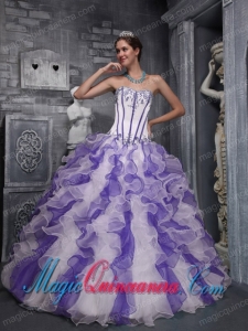 Sweet Ball Gown Sweetheart Taffeta and Organza Appliques Colorful New style Quinceanera Dress