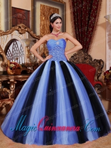 Tulle Multi-colored Ball Gown Sweetheart Floor-length Pretty Quinceanera Dress with Beading