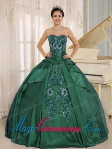 Elegant Dark Green Embroidery Quinceanera Dress With Sweetheart In 2013