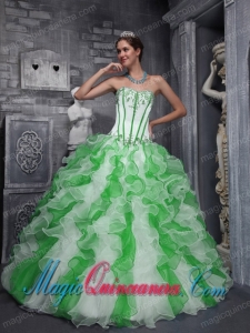 Sweet Ball Gown Sweetheart Taffeta and Organza Appliques Colorful Pretty Quinceanera Dress
