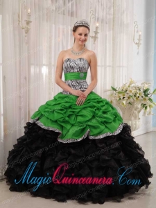 Brand New Green and Black Ball Gown Sweetheart Floor-length Popular Quinceanera Dresses