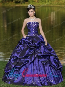 Custom Size Strapless Quinceanera Dress Beaded Decorate With Purple Popular Quinceanera Dresses