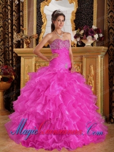 Exclusive Ball Gown Sweetheart Floor-length Organza Beading Popular Quinceanera Dresses