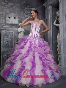 Sweet Ball Gown Sweetheart Taffeta and Organza Appliques Colorful Low Price Sweet 15 Dresses