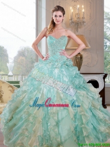 2015 Gorgeous Sweetheart Dress for Quince with Beading and Ruffles