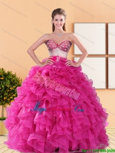 2015 Gorgeous Sweetheart Quinceanera Gowns with Beading and Ruffles