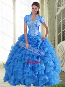 Dramatic Appliques and Ruffles Sweetheart Quinceanera Dresses for 2015