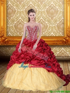 Dramatic Beading and Pick Ups Sweetheart Quinceanera Gown for 2015