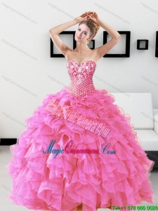 Dramatic Beading and Ruffles Sweetheart Quinceanera Dresses for 2015