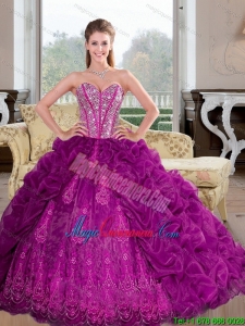 Dramatic Sweetheart 2015 Quinceanera Dresses with Beading and Pick Ups