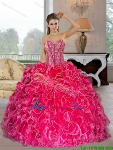 Dramatic Sweetheart Ball Gown Quinceanera Dresses with Beading and Ruffles