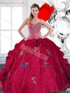 2015 Fashion Sweetheart Ball Gown Quinceanera Dresses with Appliques