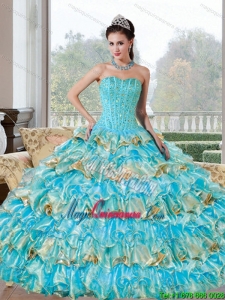Dramatic Beading and Ruffled Layers Sweetheart Quinceanera Dresses for 2015