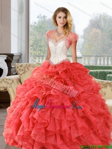 Wonderful Beading and Ruffles Sweetheart Quinceanera Dresses for 2015