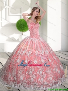 Free and Easy Sweetheart 2015 Quinceanera Gown with Beading and Lace