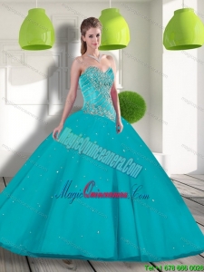 New Style Sweetheart 2015 Quinceanera Dress with Beading and Appliques
