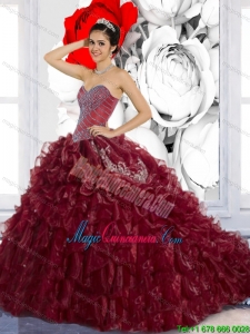 Popular Sweetheart Ruffles and Appliques Quinceanera Dresses for 2015