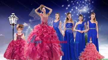 Beading One Shoulder Sweet 16 Dress and Elegant Ruching Long Prom Dresses and Ruffles Beading Straps Litter Girl Dress