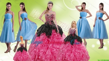 Multi Color Sweetheart Quinceanera Gown and Strapless Hand Made Flower Prom Dresses and Ruffles and Beading Litter Girl Dress