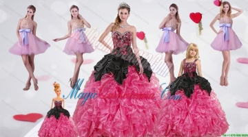 Multi Color Sweetheart Ruffles and Beading Dress for a Quinceanera and Sweetheart Bowknot Short Prom Dresses and Straps Multi Color Girl Pagean Dress