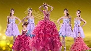 Sweet 16 Dress and Sweetheart Beading Short Dama Dresses and Ruffles Beading Litter Girl Dress