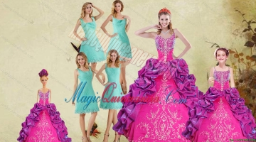 Multi Color Spaghetti Straps Ruffles Quinceanera Dress and Square Knee Length Dama Dresses and Beautiful Ball Gown Litter Girl Dress