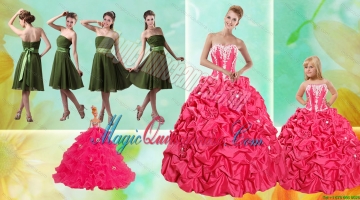 Pick Ups Ball Gown Quinceanera Dress and Strapless Ruching Short Prom Dresses and Appliques Litter Girl Dress