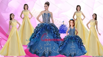 Ruffles and Beading Sweetheart Quinceanera Dress and Beading Long Dama Dresses and Halter Top Embroidery Litter Girl Dress