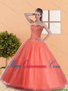 2015 Gorgeous Ball Gown Quinceanera Dresses with Beading