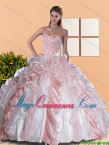 2015 Luxury Sweetheart Quinceanera Dresses with Beading and Ruffles