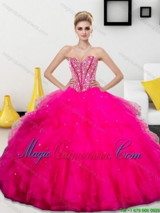 Dramatic Beading and Ruffles Sweetheart 2015 Quinceanera Dresses