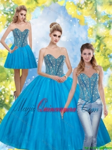 Fashion Beading Sweetheart Quinceanera Dresses for 2015