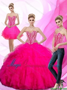 Gorgeous 2015 Beading and Ruffles Sweetheart Quinceanera Dresses