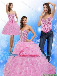 Popular Beading and Ruffles Sweetheart 2015 Quinceanera Dresses