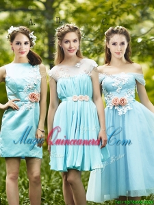 Most Popular Light Blue Dama Dress with Appliques for Spring