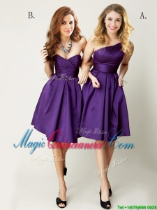 Top Selling Mini Length Ruching Dama Dress in Purple