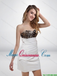 New Arrival 2015 Column Sweetheart Mini Length Camo Dama Dresses