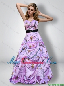 New Arrival Sweetheart Camo Dama Dresses with Sash for 2015