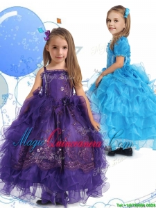 Luxurious Spaghetti Straps Little Girl Pageant Dress with Lace and Ruffled Layers