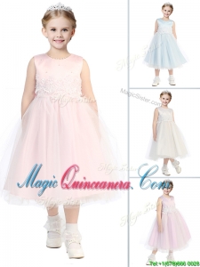 New Arrivals Scoop Little Girl Pageant Dress with Appliques and Beading