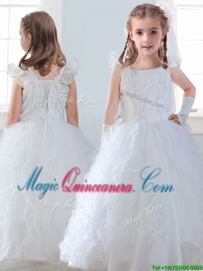 Discount Organza Straps Little Girl Pageant Dress with Sequins and Ruffles