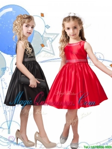 New Style Beaded Scoop Little Girl Pageant Dress in Knee Length